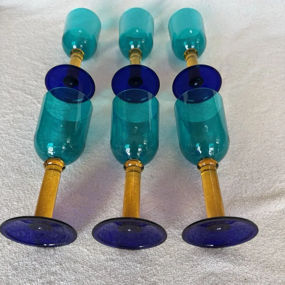 Vintage PrecisionCraft Acrylic Goblets Set 6 Star Trek Quark’s Bar Style 9”